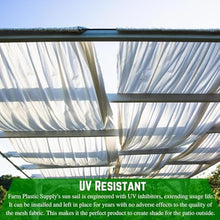 Farm Plastic Supply - White Shade Cloth - 50% - Mesh Fabric for Fence Privacy Screen, Garden Shade, Mesh Fence Screening, Shade Cloth Rolls, Wind Screen (6' x 175')