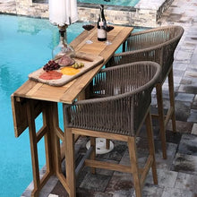 Royal Teak Collection BTDL64 Rectangular Drop Leaf Bar Table, 64-Inch