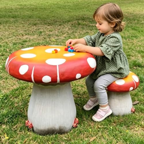HOUSINGOD 20.8'' High Mushroom Table Over Sized Garden Mushroom Sculpture