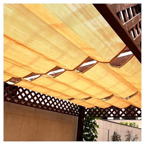 Retractable Roman Sail Shade Slide Wire Wave Shade Sail Sun Shade Sail with Mounting Kit Uv Resistant Sun Protection Wave Canopy Cover for Pergola, Porch, Terrace Garden(W1*L15m/W3.28*L49.21ft)
