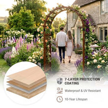 MBBTAG Wood Garden Arch Trellis for Climbing Plants Outdoor, Heavy Duty Garden Arbor Archway Trellis with Ground Anchors for Roses Vines Lawn Pathway and Wedding Decor(180x50x250cm)