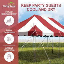Party Tents Direct 20' x 30' Weekender Pole Canopy, Red & White Top