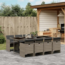AMBERARD Patio Dining Set Set of 8 Gray PE Rattan 8-Seater Foldable Furniture Set