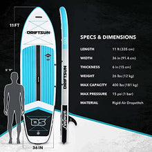 Driftsun Inflatable Stand Up Paddle Board - Extra Wide ISUP Package