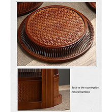 MNSRRN Handmade Bamboo Basket, Three-Layer Retro Food Box Multi-Layer Delivery Basket Picnic Basket,Brown