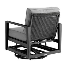 Armen Living Grand Modern Outdoor Patio Swivel Glide Seating Set, 3 Piece Black