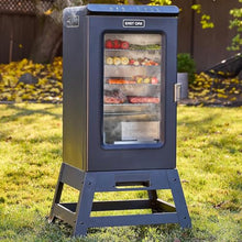 EAST OAK Ridgewood Pro 30" Electric Smoker Built-in Meat Probe & Elevated Stand for Outdoors Up to 6× Longer Smokes, Adjustable Side Chip Loader Smoke with 725 sq in Cooking Area, Night Blue