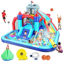 Wesoky 10-in-1 Inflatable Bounce House Water Slide with Blower