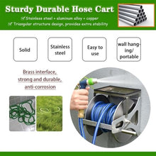 Heavy Duty Wall Mounted Hose Reel Truck with Storage Platform, Stainless Steel Small Pipe Manager, Garden Hose Reel (Hose Cart+30m Pipe)