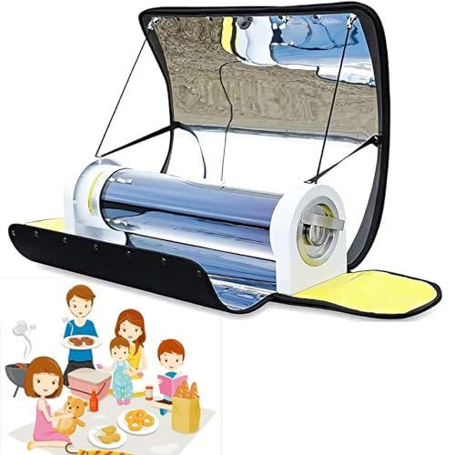 WEIZIIA Solar Stove Portable Stove Solar Oven, Solar Oven Portable Oven-4.5L Large Capacity Solar Cooker Outdoor Oven Camping Stove with Thermometer for 3-5 People Backpacking Hiking Family Party