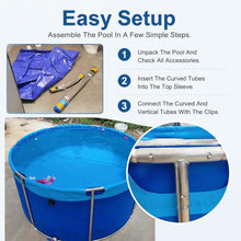 Round Swimming Pools Above Ground 48 40 32 24 Inch Deep，Adult Steel Frame Pool for Backyard Outdoor Patio Deck Garden Lawn with Drain Valve, Blue(3040L/803GAL - 2.2X0.8M (D X H))