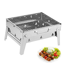 AFPSDLFJDLS Portable Outdoor Barbecue Grill Stainless Steel Folding BBQ Charcoal Grills for Campaing Pinnic Kebab Oven