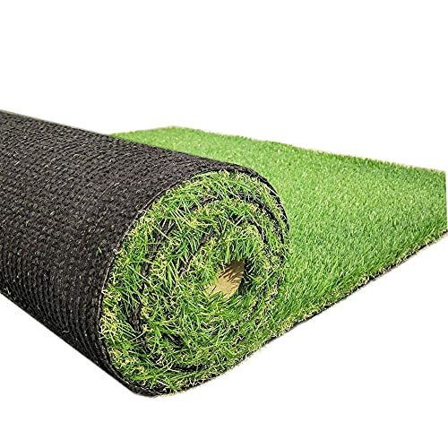 Conscience Trading Artificial Grass 0.8" Customized Size 4-Tone Outdoor Rug 9 Ft