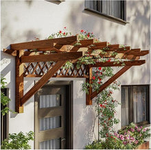 Wood Window Awning Door Canopy Patio Shelter Wall Mounted, Grapes Vines Trellis Heavy Duty, Garden Arbors for Outdoor Yard Balcony(Brown,6.56ft L x 4.26ft W)