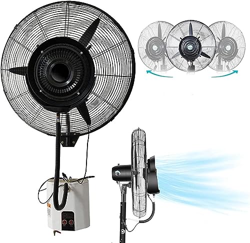 MAXCBD Wall Mounted Misting Fan with 3 Speeds, 90° Oscillation Fan with Mist, Cooling Fan for Patio, Outside Restaurant, Factory Workshop (Size : 81cm/31.9in)