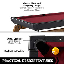 Hall of Games 7' Edgewood Drop Pocket Table with Pool Ball and Cue Stick Set Brown