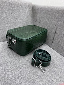 Vietnam Genuine Alligator Crocodile Leather Golf Shoe Bag Dark Green