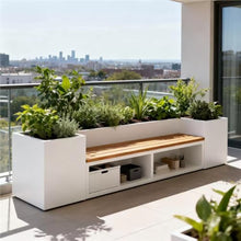 FURUIM2024M Park Planter Bench Multifunctional Planter Bench Storage Seat