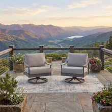 Signature Design by Ashley North Island Outdoor Rocking Chair, 360‑Degree Swivel Lounge Seating with Powder‑Coated Aluminum Frame and UV‑Resistant Nuvella® Fabric for Patio or Porch, Gray