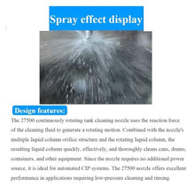 27500 Automatic Rotating Cleaning Nozzle, 360 Degree PTFE Spray for CIP Tank Washing(PTFE-1-1/2 Female)