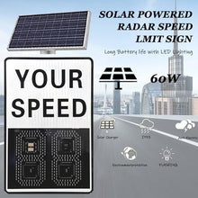 zxmeimm Flashing Solar Powered Led Speed Limit Signs, 20"x27"/24"x35" Rust Proof Aluminum Radar Speed Detector with Accessories Mainselectricity-90x60cm