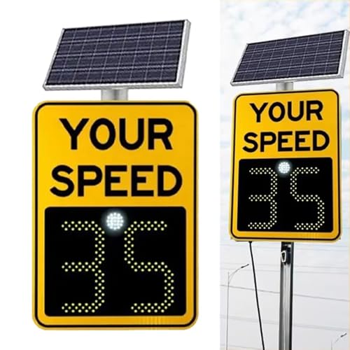 LED Speed Limit Sign, 20"x27" Solar Radar Feedback Sign Vehicle Speed Detector Aluminum Speed Limit Sign Board