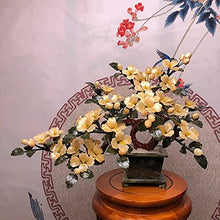 YXIANG56Q Fake Plants Artificial Bonsai Living Room Jade Peony Flowerpot Ornaments Fortune Tree Feng Shui Ornaments for Home Office Porch Lucky Gift Bonsai Tree(C)