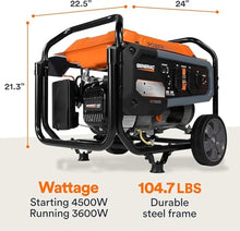 Generac 4,500 Starting Watt Portable Gas Generator, Wheels & Handle Kit
