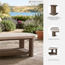 Signature Design by Ashley Angel Island Casual Outdoor Coffee Table with Lower Shelf, Beige & Medium Brown