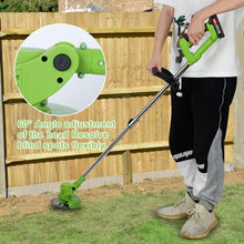 Weed Eater Battery Powered Weed Wacker String Trimmer Grass Trimmer Cordless Weed Wacker, Telescopic Rod Weed Eater Cutterrechargeable Handheld Lawn Mower with 2 Batteries (Green)