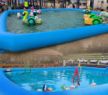 INTSUPERMAI Inflatable Swimming Pool 23×23×1.8ft for Water Walking/Rolling Ball with Air Pumps 110V for Household and Commercial Use Water Entertainment Tool