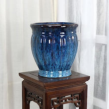 thalo Planter Pots Blue Handmade Ceramic Flower Pot Garden Outdoor Coffee Table Decoration Large Flower Pot Plant Container Accessories (Color : A, Size : Large)