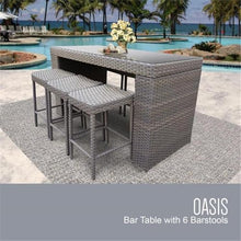 Afuera Living 7-Piece Patio Bar Table Set with Backless Barstools