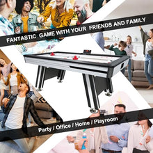 WAQINBR 6ft Air Hockey Table LED Game Set Black White