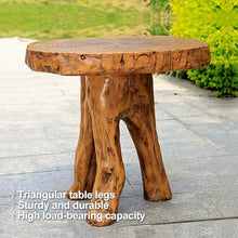 LLZJDDPLY Rustic Tree Stump Patio Table and Stools Set, Resin Wood-Like Outdoor Bistro Set, Weatherproof Garden Furniture with 2/3/4/5 Stools for Backyard Balcony Deck(1 Table+4 Chairs)