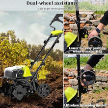 Garden Electric Tiller, Cordless Rotavator,Tilling Width 36cm/14.2in and Tilling Depth 18cm/7.1in, 4ah Battery Charger Included, Electric Hoe for Garden Lawn, Soil Loosening
