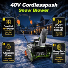 Battery Snow Thrower, 18 in Brushless Snow Blower Driveways