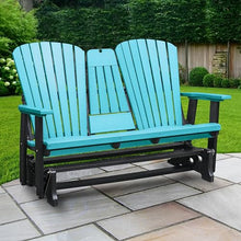 American Furniture Classics Two Person Glider Aruba Blue and Black