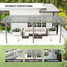 Outsunny 12' x 20' Outdoor Pergola, Wood Gazebo w/Stable Structure Gray
