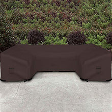 Patio U Shape Sofa Cover 18 Oz Waterproof - 100% UV & Weather Resistant Customize Outdoor Sofa Cover with Air Pockets and Drawstrap with Snug Fit (33" H x 150" W x 40" D, Coffee)