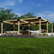 DIY Freestanding Pergola Kit with Canopies - 6x6 Lumber - 8' x 10' Canopy Size - Build Up to 24' x 24'