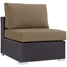 Modern Contemporary Urban Design Outdoor Patio Balcony Six PCS Sectional Sofa Set, Brown, Rattan