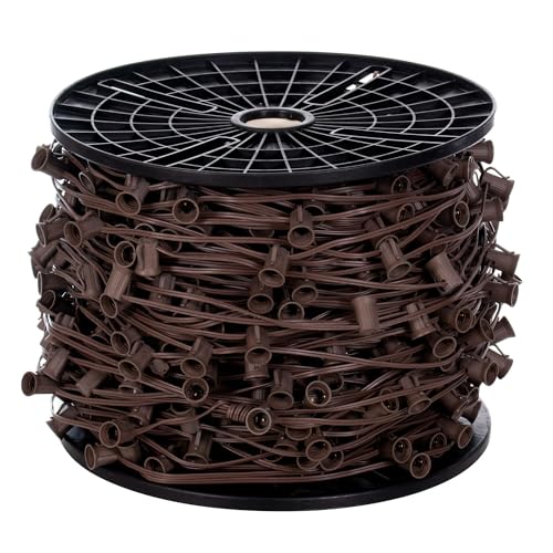 Vickerman 1000' C9 Socket String with 1000 C9 Sockets on SPT2 16 Gauge Brown Wire