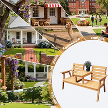 HYUIO Outdoor Garden Bench Heavy Duty Terrace Comfortable Bench Patio Seating Park Seat Chair Load-Bearing Capacity for Patio Park Commercial Use(Carbonized Brown)