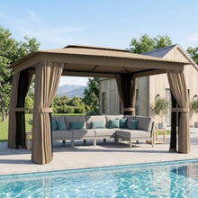 Outsunny 10' x 12' Outdoor Patio Gazebo with Double Roof, Khaki
