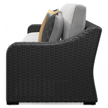 Signature Design by Ashley Beachcroft Casual Weather Resistant 2-Piece Loveseat with Cushions and Pillows Black & Light Gray