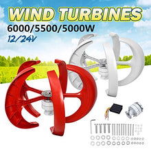 HENGJINGTR 220v, 12000W Wind Turbine Generator, 12V-220V Vertical Axis Windmill Portable Wind Power Turbine Generator Kit with Charge Controller(Red)