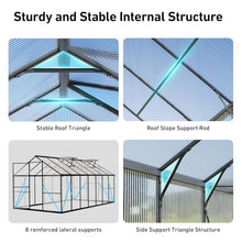 8x10 FT Greenhouse with Hygrometer, Windproof Warm Plant Green Houses
