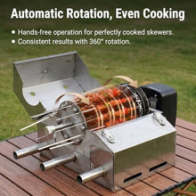 IMOYBBR Fully Automatic Rotary Grill, Electric Rotating Rotisserie Grill with 360° Tumble Basket, Dual Power Supply, 100 BBQ Skewers, Stainless Steel Smokeless Charcoal Grill 20Skewers