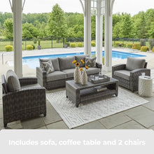 Signature Design by Ashley Oasis Court 4-Piece Patio Furniture Set, Gray